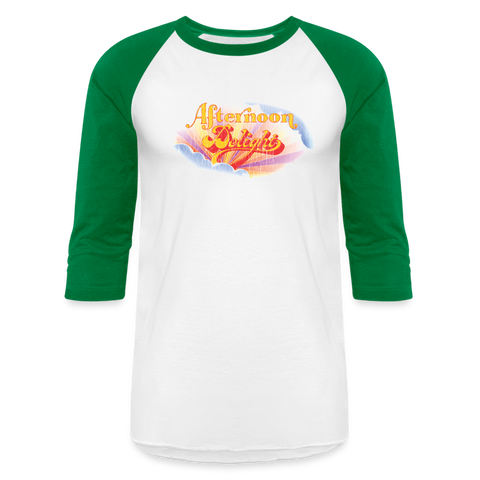 Afternoon Delight baseball shirt - white/kelly green
