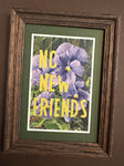No New Friends vintage postcard