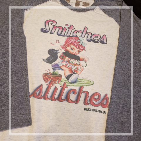 Snitches get Stitches 3/4 sleeve unisex