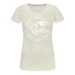 SYL Girl Gang slim cut ladies white logo - heather oatmeal